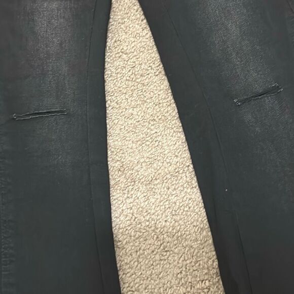 Women's M Pull On Bell Bottom Flare Jeans Black Distressed Grunge Stretchy - Picture 5 of 9